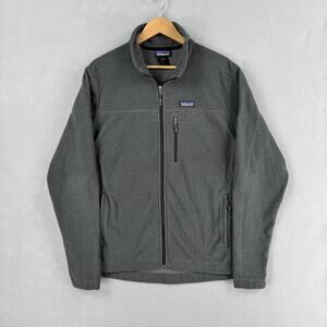 Patagonia Oakes Jacket Mens XL Gray Grid Fleece Full Zip Hiking Outdoors Warm